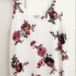 COPY - Reitman's Essentials White and Flower Print Camisole
